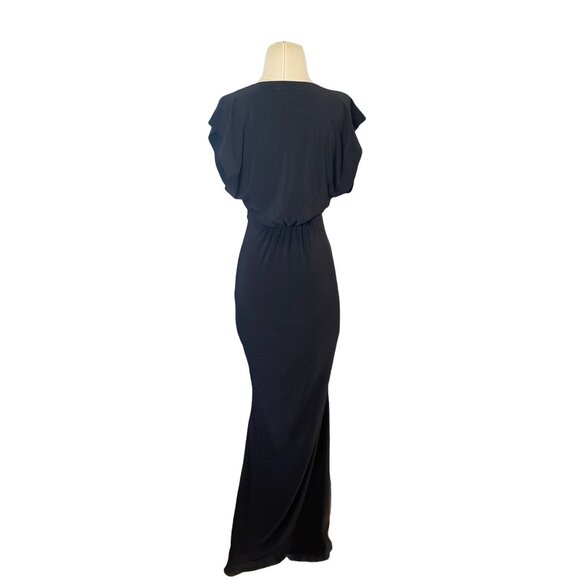 Norma Kamali V Neck Rectangle Gown in Black Small New Womens Long Dress - Picture 6 of 16